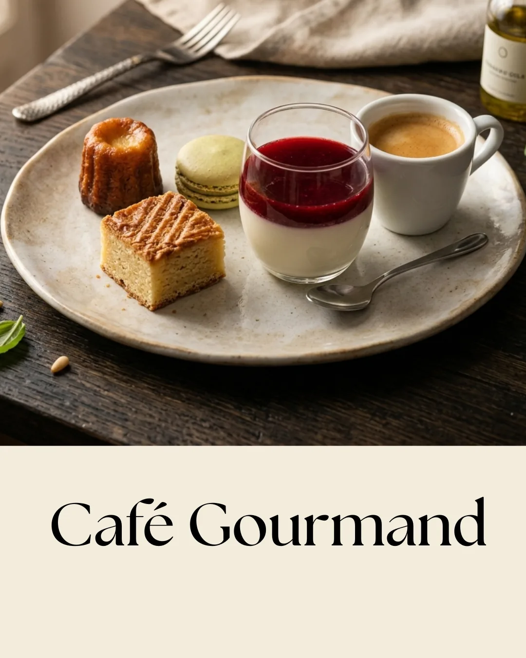 Café Gourmand — assortiment de mignardises du jour